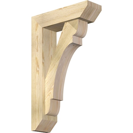 Ekena Millwork Olympic Slat Rough Sawn Bracket w/ Offset Brace, Douglas Fir, 6"W x 20"D x 32"H BKT0604X20X32OLY06RDF